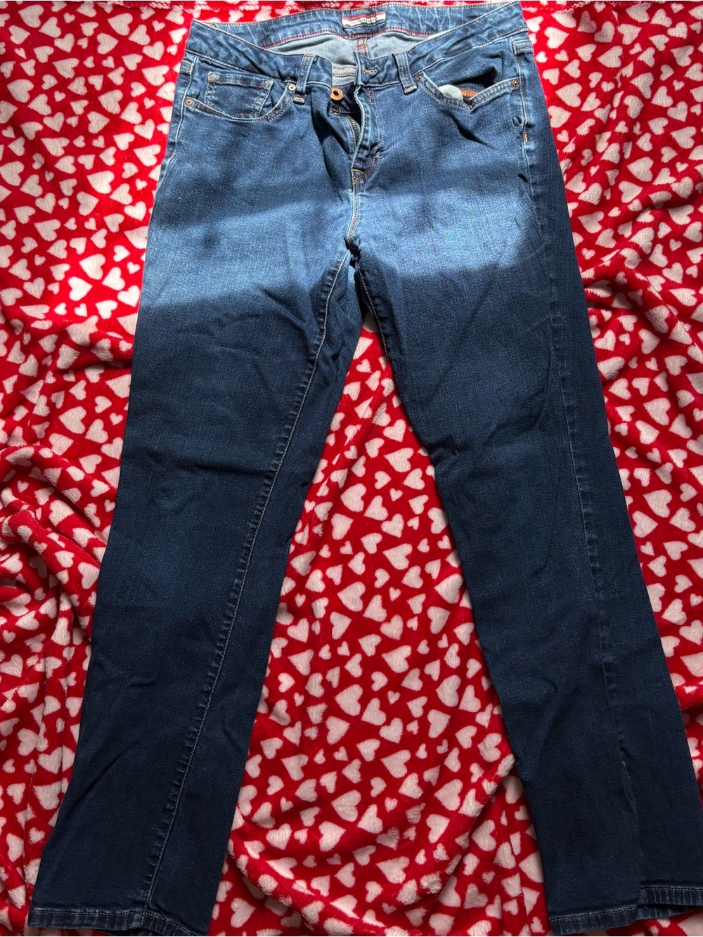 Tommy Hilfiger Women's Straight Leg Jeans in Dark Blue Denim